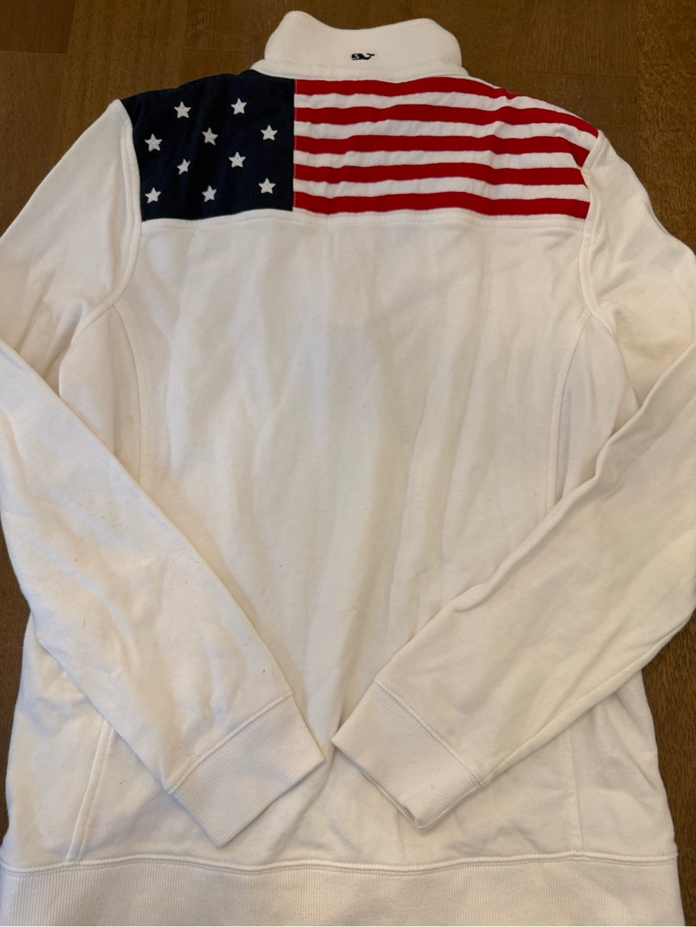 Vineyard Vines Women’s White Turtleneck Sweatshirt with Flag Yoke